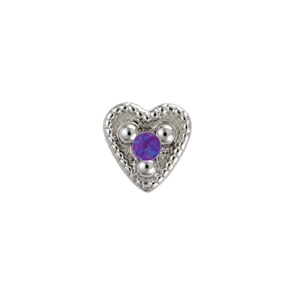 Small Heart - 14K Gold Stone Threadless/Threaded End - piercing-zone.com