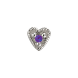 Small Heart - 14K Gold Stone Threadless/Threaded End - piercing-zone.com