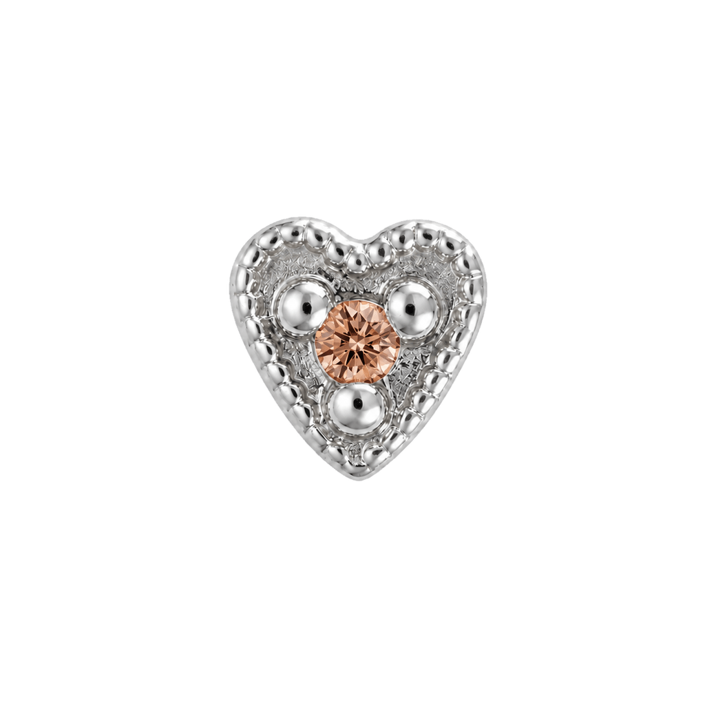 Small Heart - 14K Gold Stone Threadless/Threaded End - piercing-zone.com