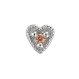 Small Heart - 14K Gold Stone Threadless/Threaded End - piercing-zone.com