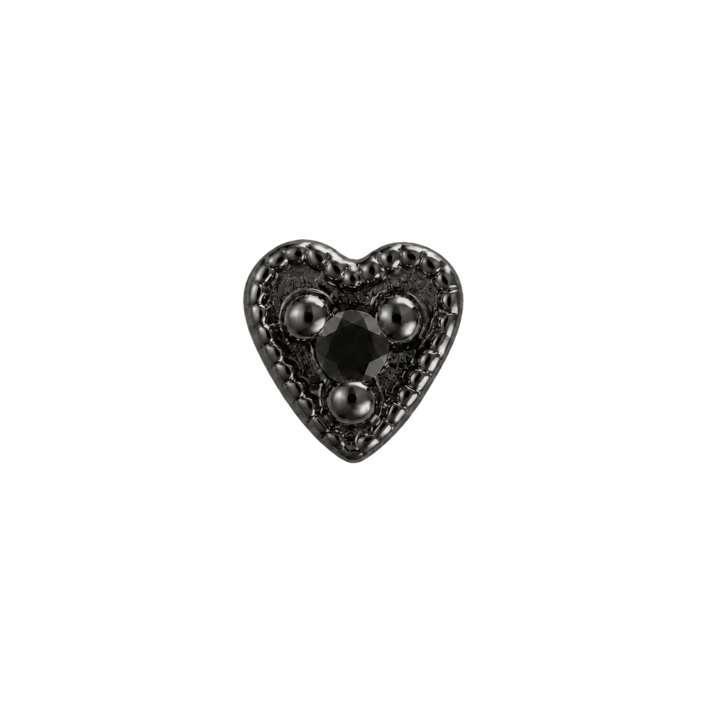 Small Heart - 14K Gold Stone Threadless/Threaded End - piercing-zone.com