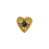 Small Heart - 14K Gold Stone Threadless/Threaded End - piercing-zone.com