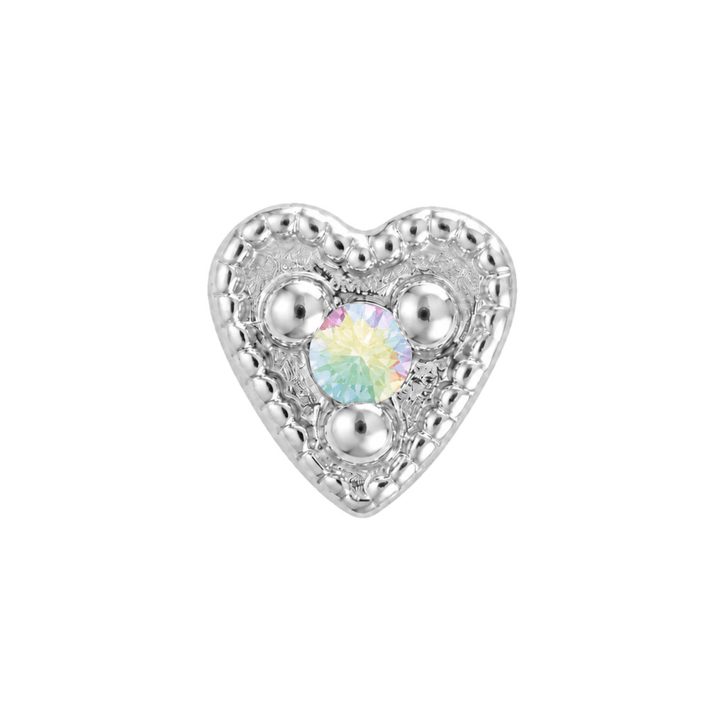 Small Heart - 14K Gold Stone Threadless/Threaded End - piercing-zone.com