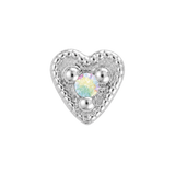 Small Heart - 14K Gold Stone Threadless/Threaded End - piercing-zone.com