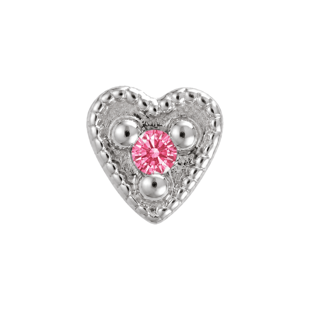 Small Heart - 14K Gold Stone Threadless/Threaded End - piercing-zone.com