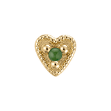 Small Heart - 14K Gold Stone Threadless/Threaded End - piercing-zone.com