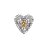 Small Heart - 14K Gold Stone Threadless/Threaded End - piercing-zone.com
