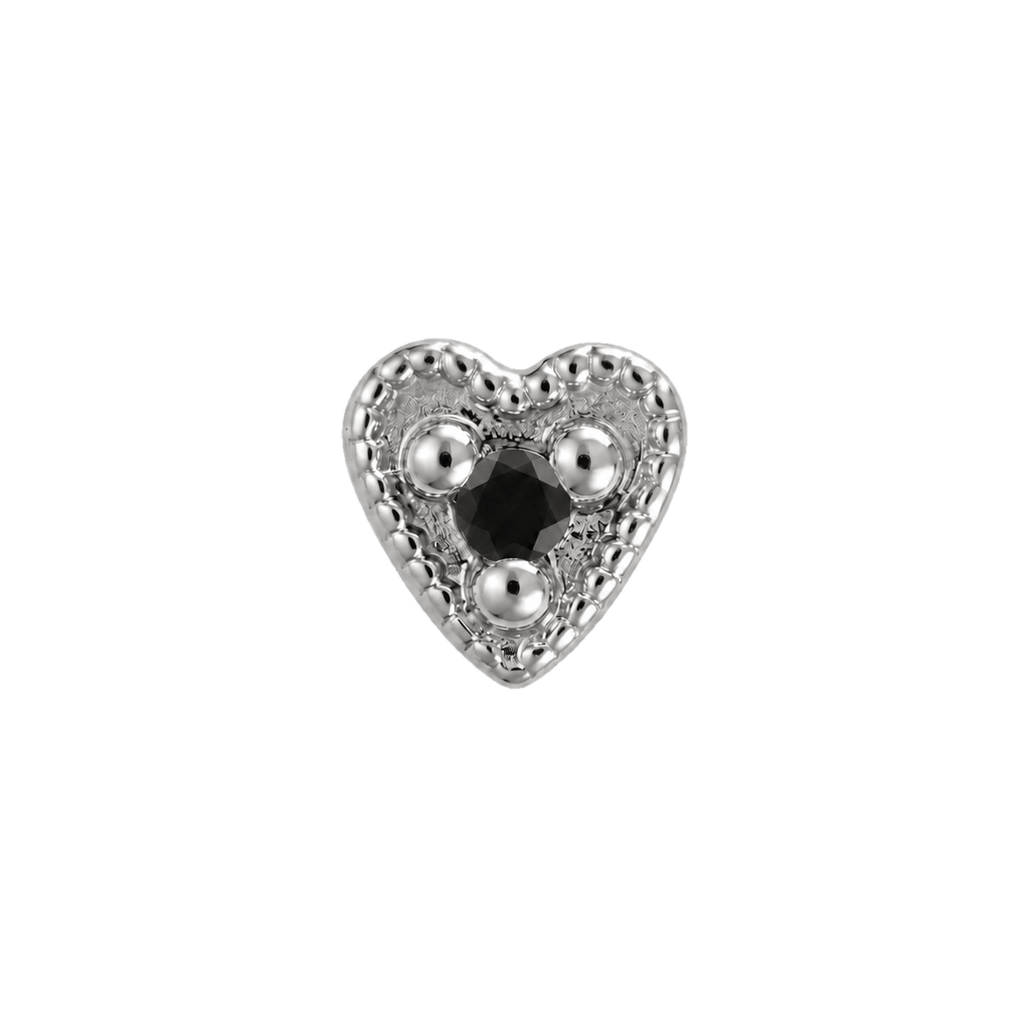 Small Heart - 14K Gold Stone Threadless/Threaded End - piercing-zone.com
