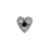 Small Heart - 14K Gold Stone Threadless/Threaded End - piercing-zone.com