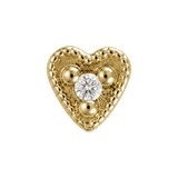 Small Heart - 14K Gold Stone Threadless/Threaded End - piercing-zone.com