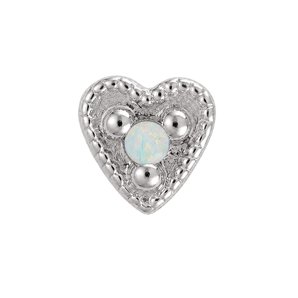 Small Heart - 14K Gold Stone Threadless/Threaded End - piercing-zone.com