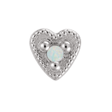 Small Heart - 14K Gold Stone Threadless/Threaded End - piercing-zone.com