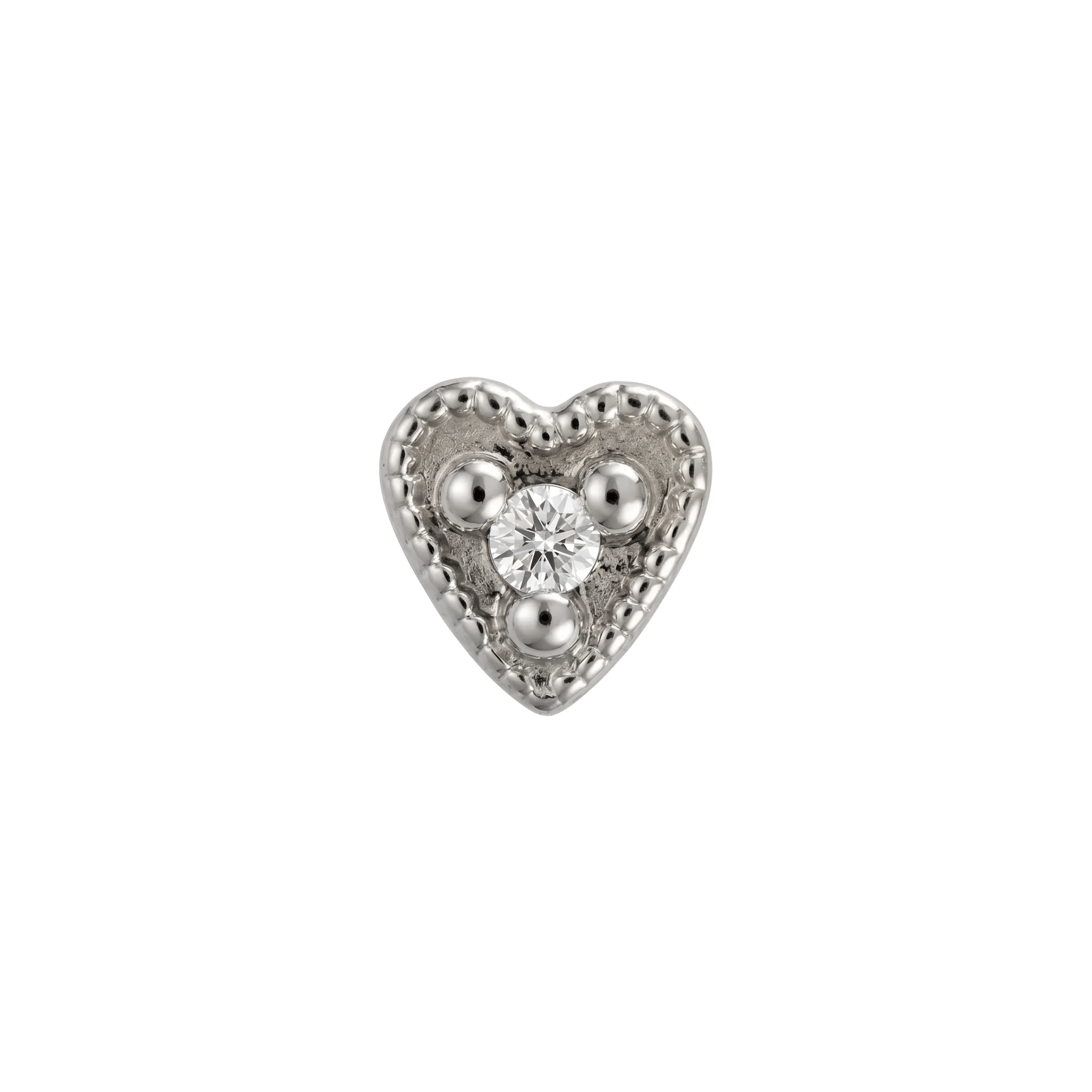 Small Heart - 14K Gold Stone Threadless/Threaded End - piercing - zone.com