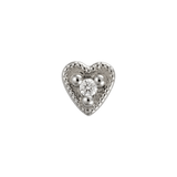 Small Heart - 14K Gold Stone Threadless/Threaded End - piercing - zone.com
