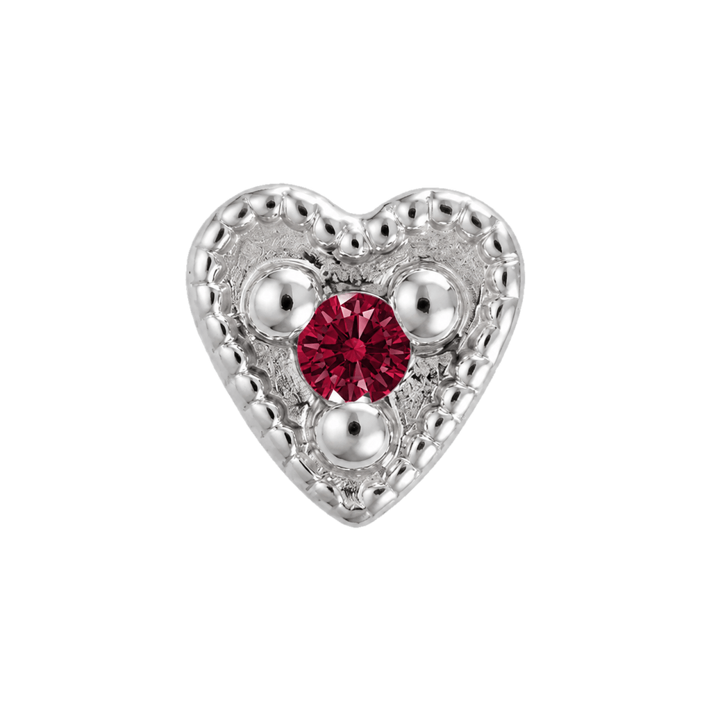 Small Heart - 14K Gold Stone Threadless/Threaded End - piercing-zone.com