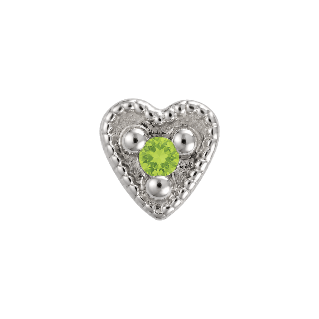 Small Heart - 14K Gold Stone Threadless/Threaded End - piercing-zone.com