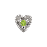 Small Heart - 14K Gold Stone Threadless/Threaded End - piercing-zone.com