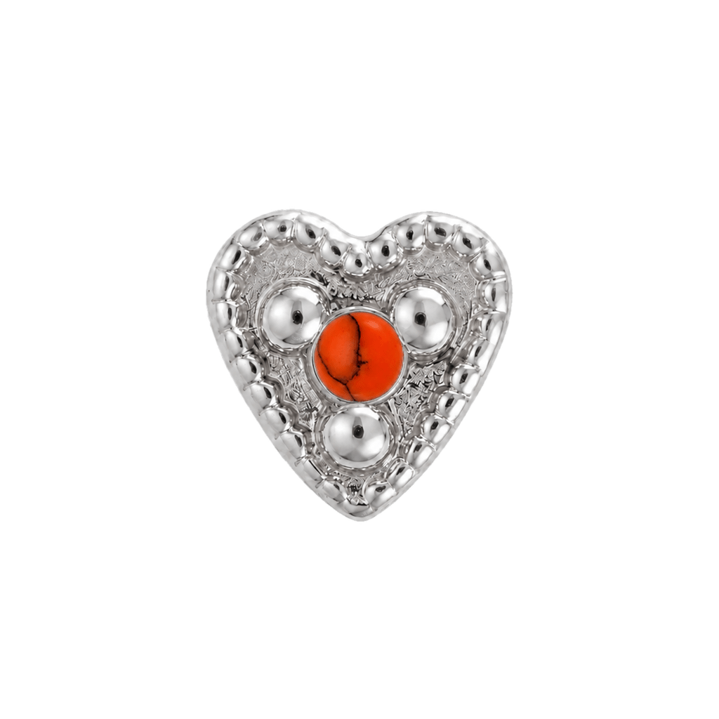 Small Heart - 14K Gold Stone Threadless/Threaded End - piercing-zone.com