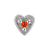 Small Heart - 14K Gold Stone Threadless/Threaded End - piercing-zone.com