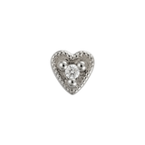 Small Heart - 14K Gold Stone Threadless/Threaded End