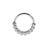 Small Puffy Hearts Seamless Ring – 14K Gold Cup & Divot Design - piercing - zone.com