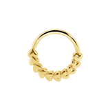 Small Puffy Hearts Seamless Ring – 14K Gold Cup & Divot Design - piercing - zone.com