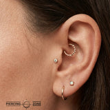 Small Puffy Hearts Seamless Ring – 14K Gold Cup & Divot Design - piercing - zone.com