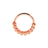 Small Puffy Hearts Seamless Ring – 14K Gold Cup & Divot Design - piercing - zone.com