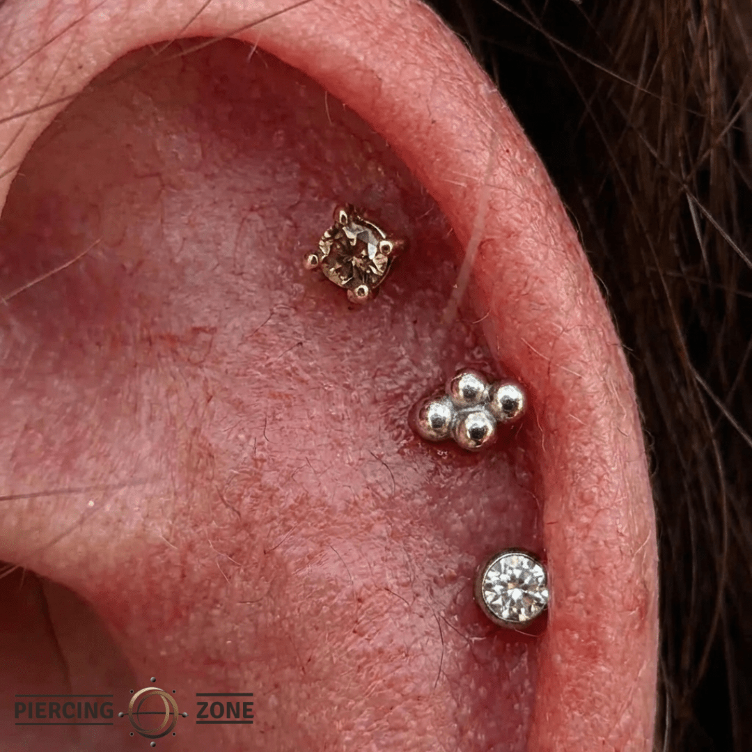 Smoky Quartz Prong – 14K Gold Gemstone Threadless End - piercing - zone.com