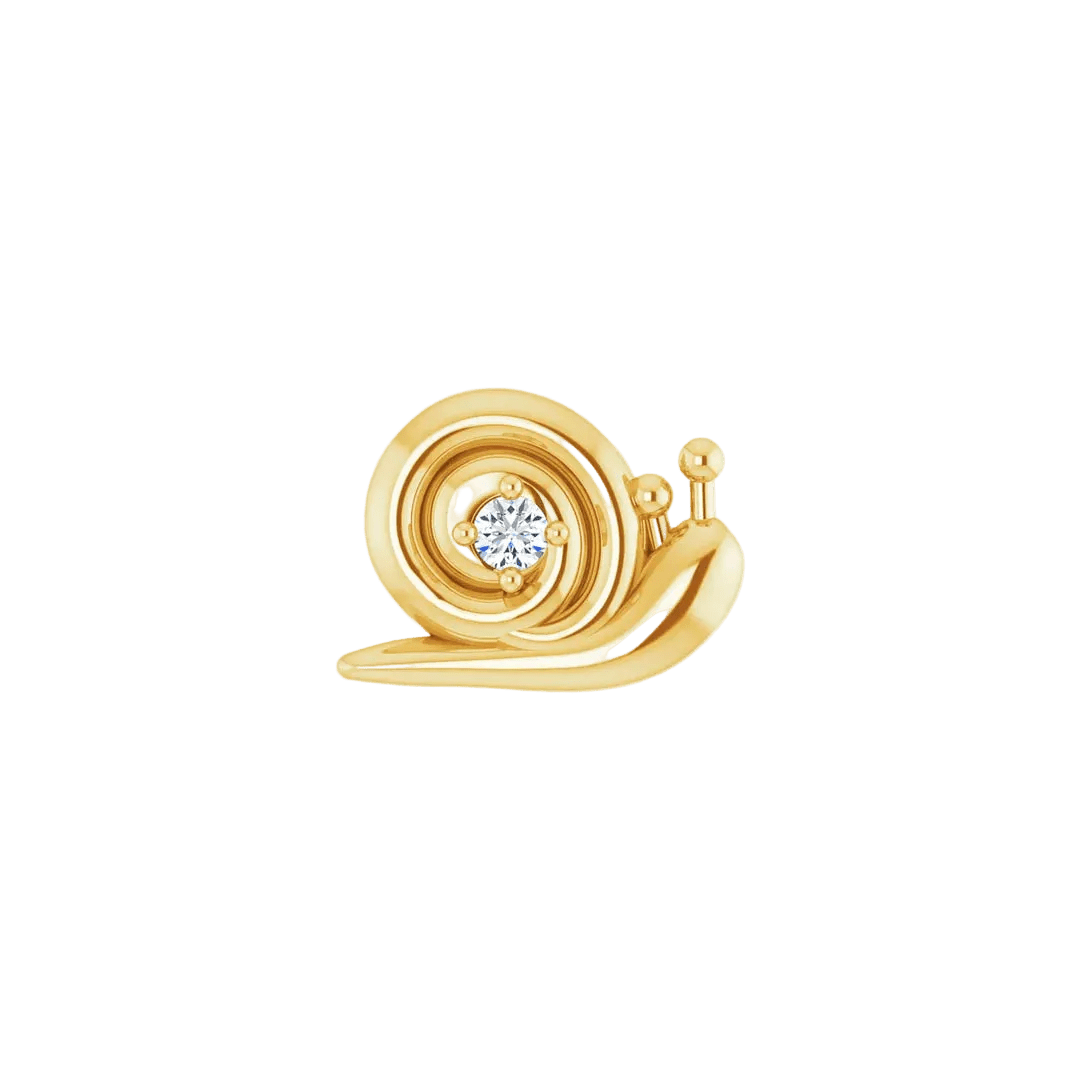 Snail – 14K/18K Gold Gem Threadless End - piercing - zone.com