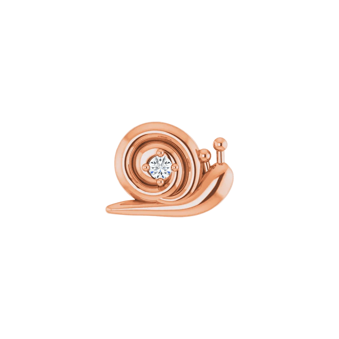 Snail – 14K/18K Gold Gem Threadless End - piercing - zone.com