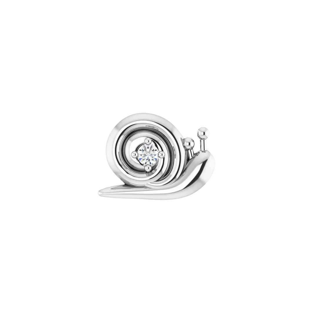 Snail – 14K/18K Gold Gem Threadless End - piercing - zone.com