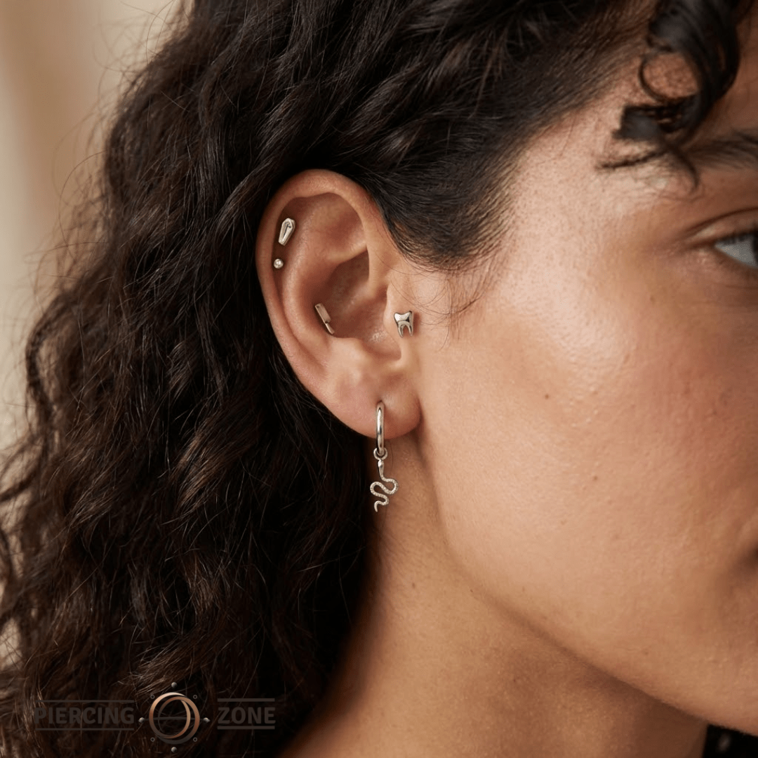 Snake – 14K & 18K Gold Charm - piercing - zone.com