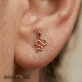 Snake – 14K Gold Threadless/Threaded End - piercing - zone.com