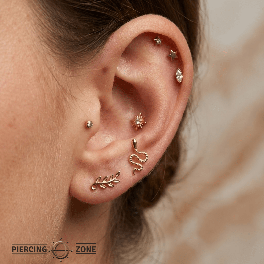 Snake – 14K Gold Threadless/Threaded End - piercing - zone.com