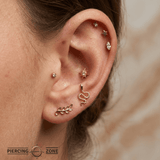 Snake – 14K Gold Threadless/Threaded End - piercing - zone.com