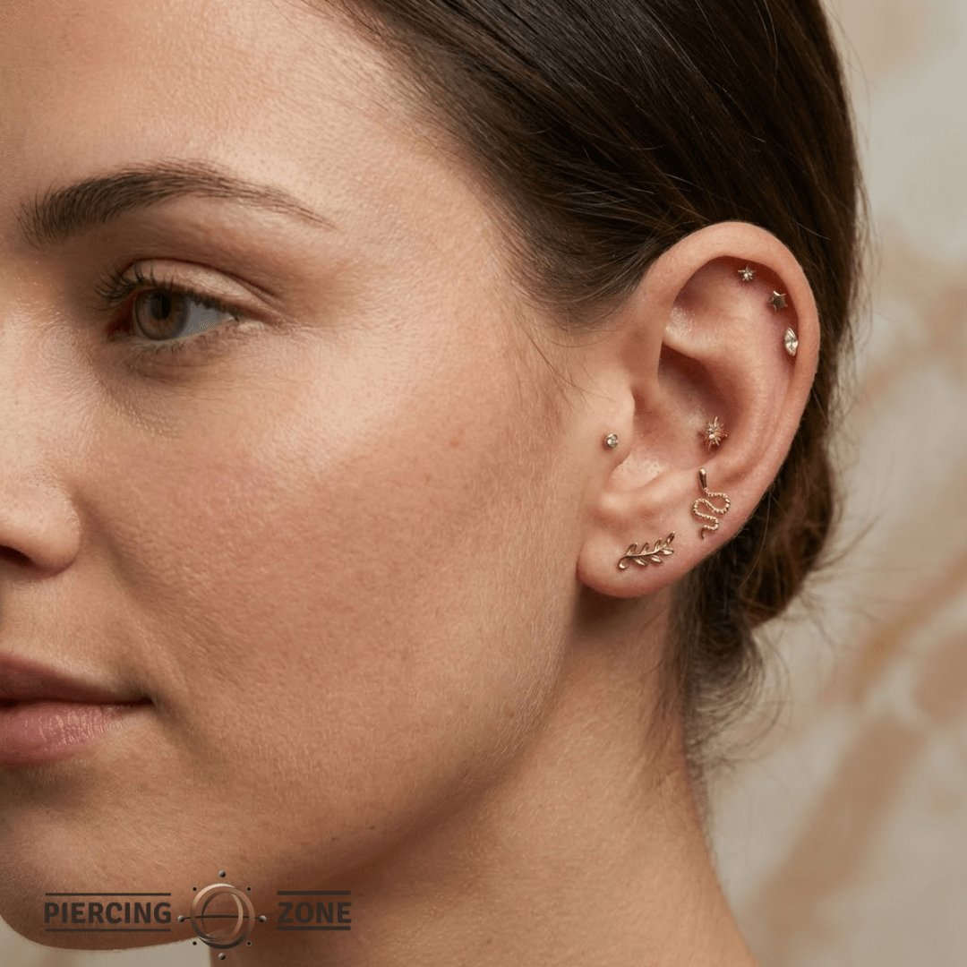 Snake – 14K Gold Threadless/Threaded End - piercing - zone.com