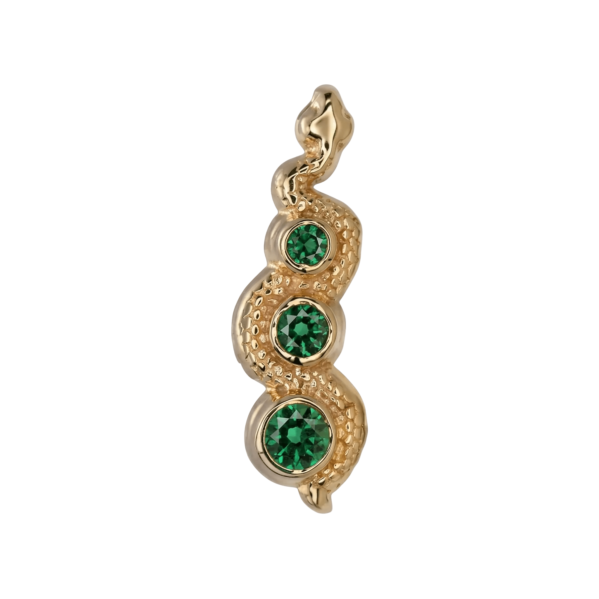 Snake In The Grass – 14K Gold Threadless/Threaded End - piercing - zone.com