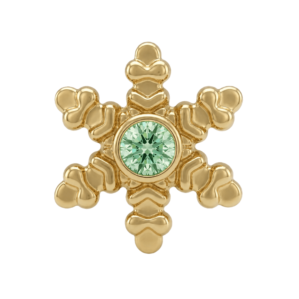 Snowflake - 14K Gold Threadless/Threaded - piercing-zone.com