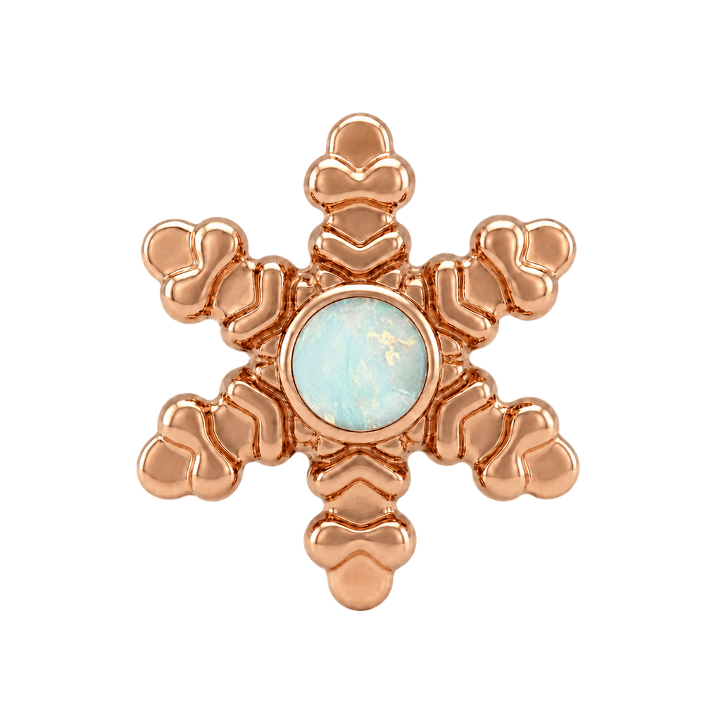 Snowflake - 14K Gold Threadless/Threaded - piercing-zone.com