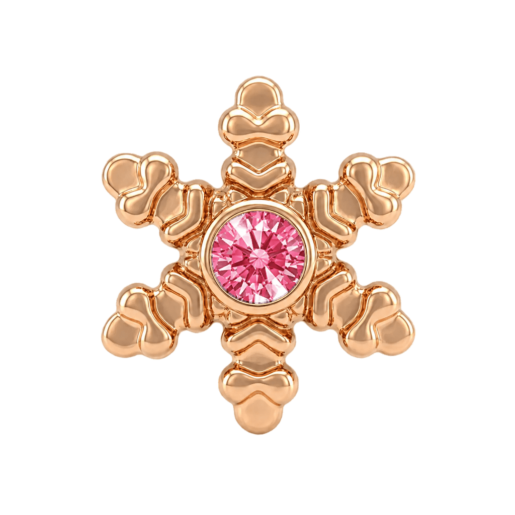 Snowflake - 14K Gold Threadless/Threaded - piercing-zone.com
