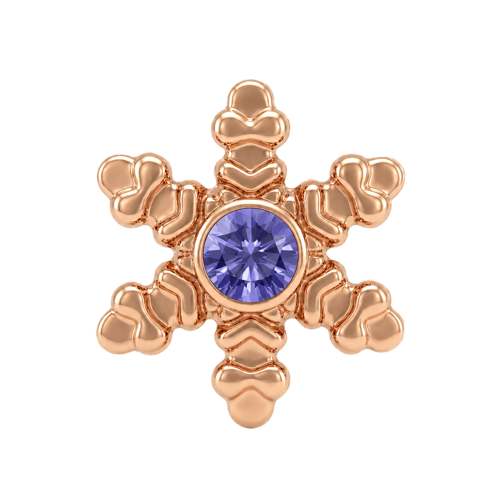 Snowflake - 14K Gold Threadless/Threaded - piercing-zone.com