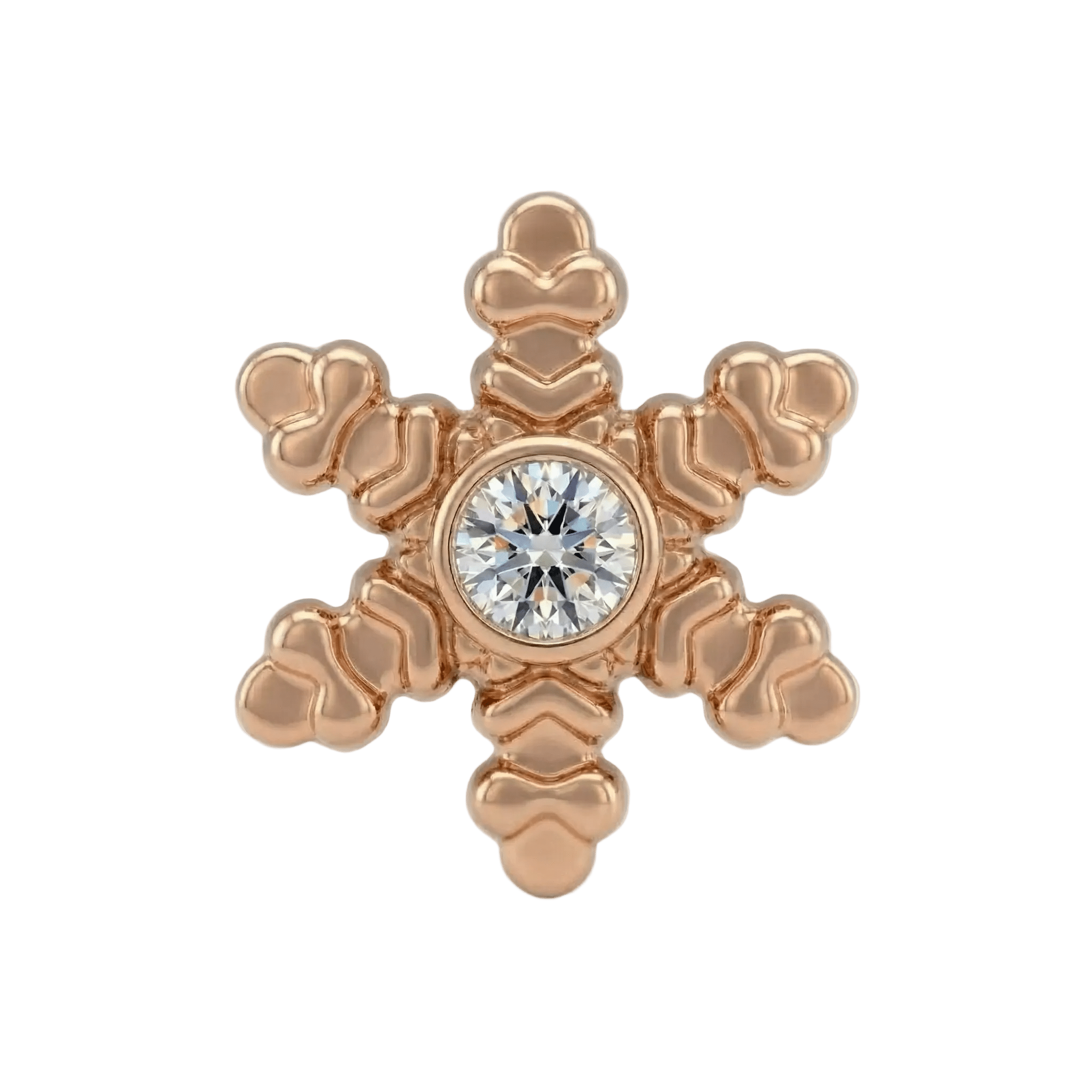 Snowflake - 14K Gold Threadless/Threaded - piercing - zone.com