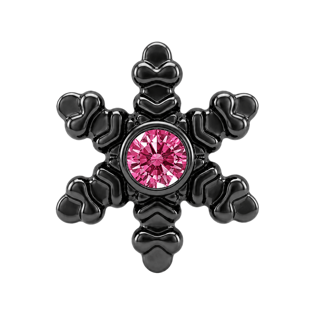 Snowflake - 14K Gold Threadless/Threaded - piercing-zone.com