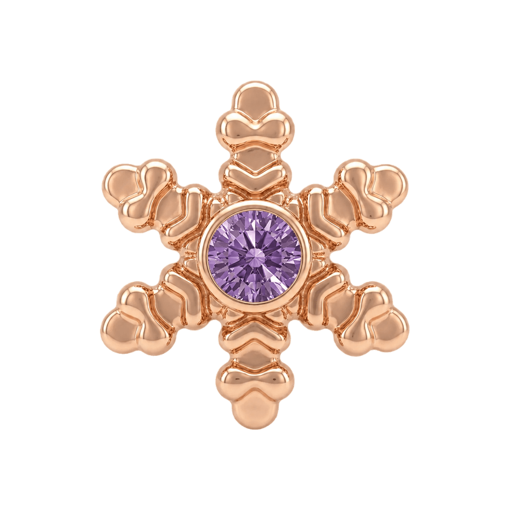 Snowflake - 14K Gold Threadless/Threaded - piercing-zone.com