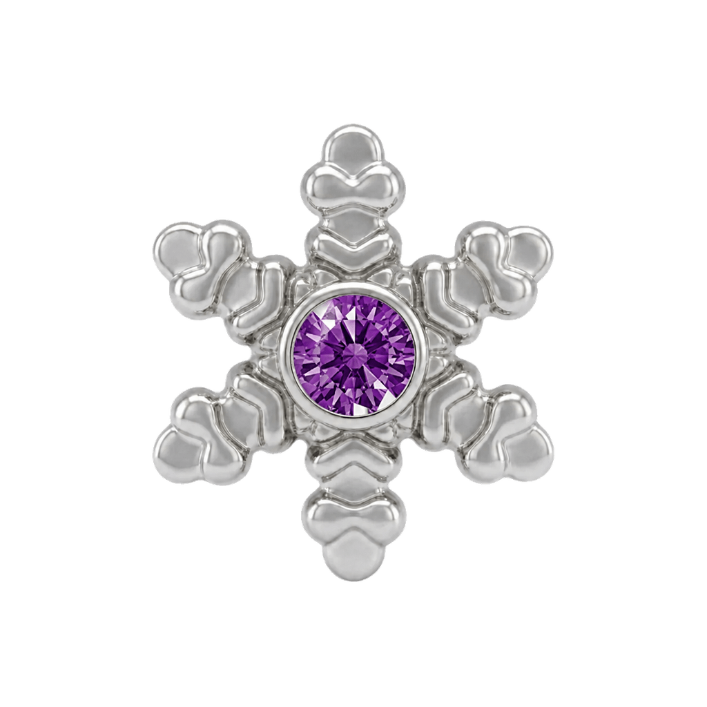 Snowflake - 14K Gold Threadless/Threaded - piercing-zone.com