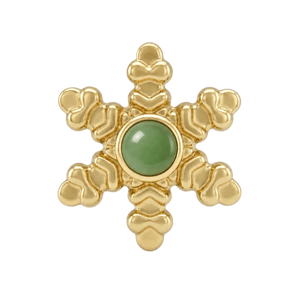 Snowflake - 14K Gold Threadless/Threaded - piercing-zone.com
