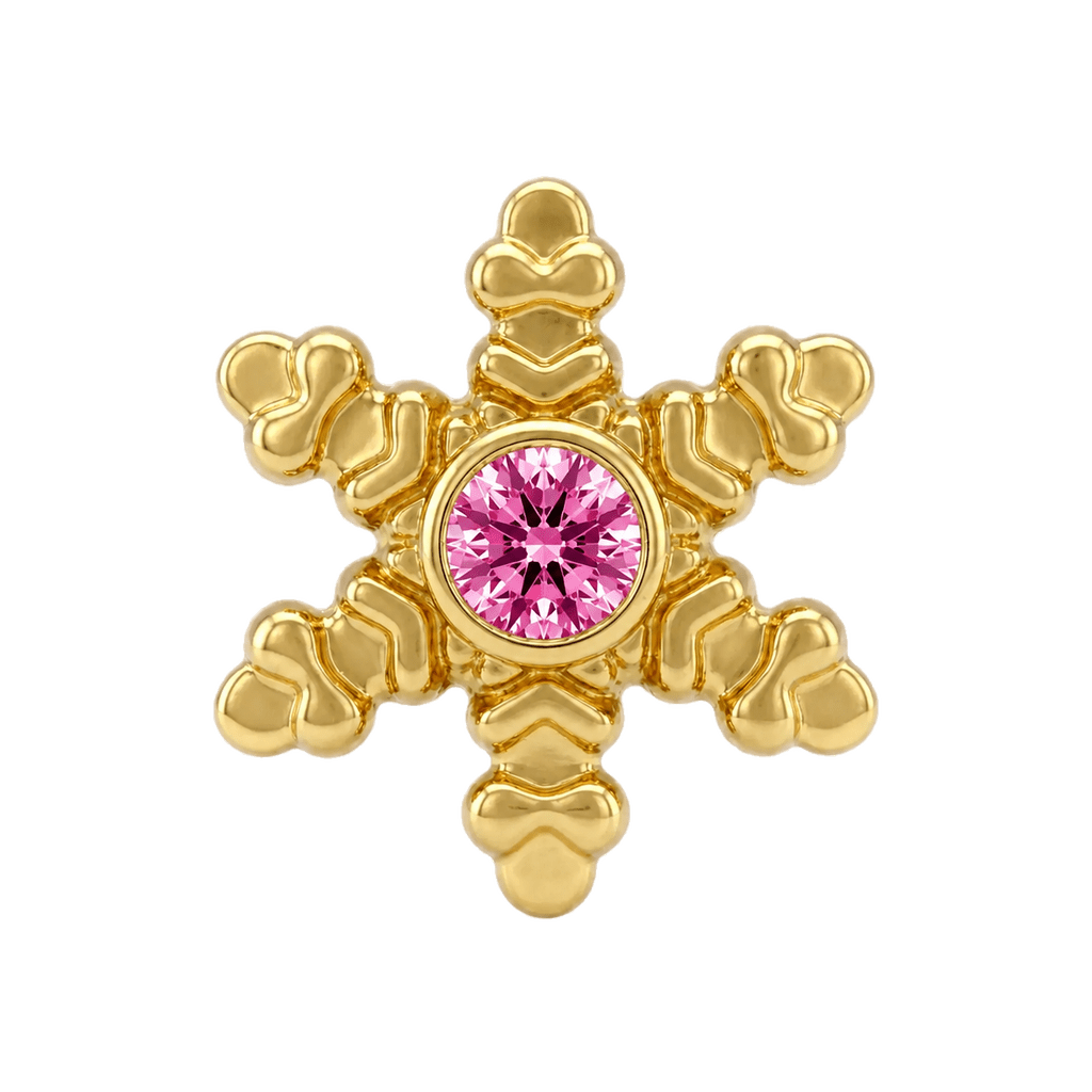 Snowflake - 14K Gold Threadless/Threaded - piercing-zone.com