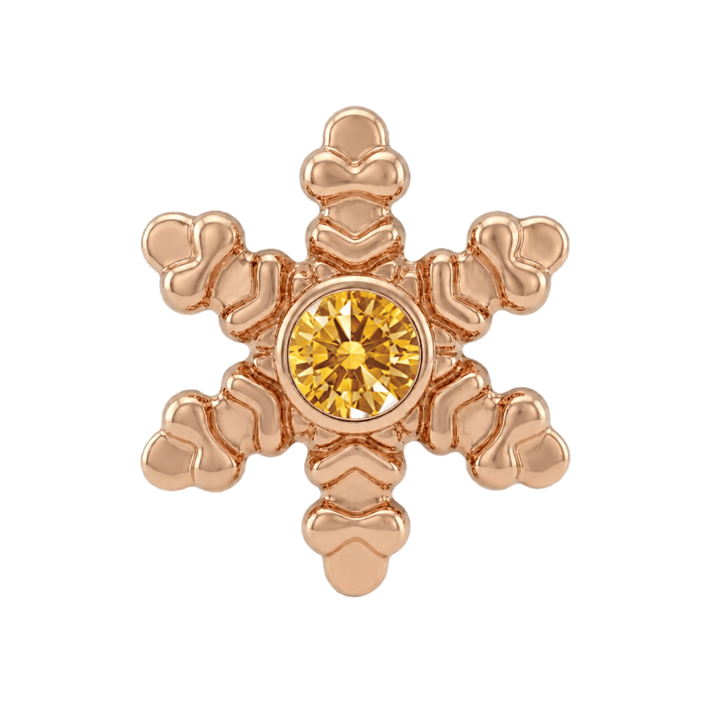 Snowflake - 14K Gold Threadless/Threaded - piercing-zone.com