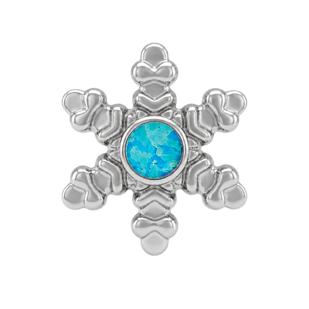 Snowflake - 14K Gold Threadless/Threaded - piercing-zone.com